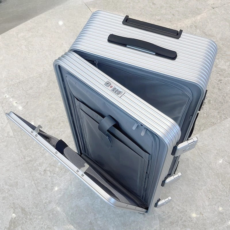 Aluminum front opening trolley case 20 inch