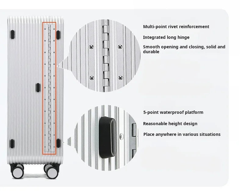 Aluminum front opening trolley case 20 inch